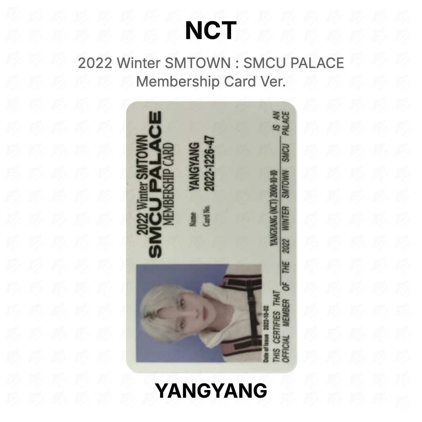 NCT 2022 Winter SMTOWN : SMCU PALACE Membership Card Ver. Official Photocard