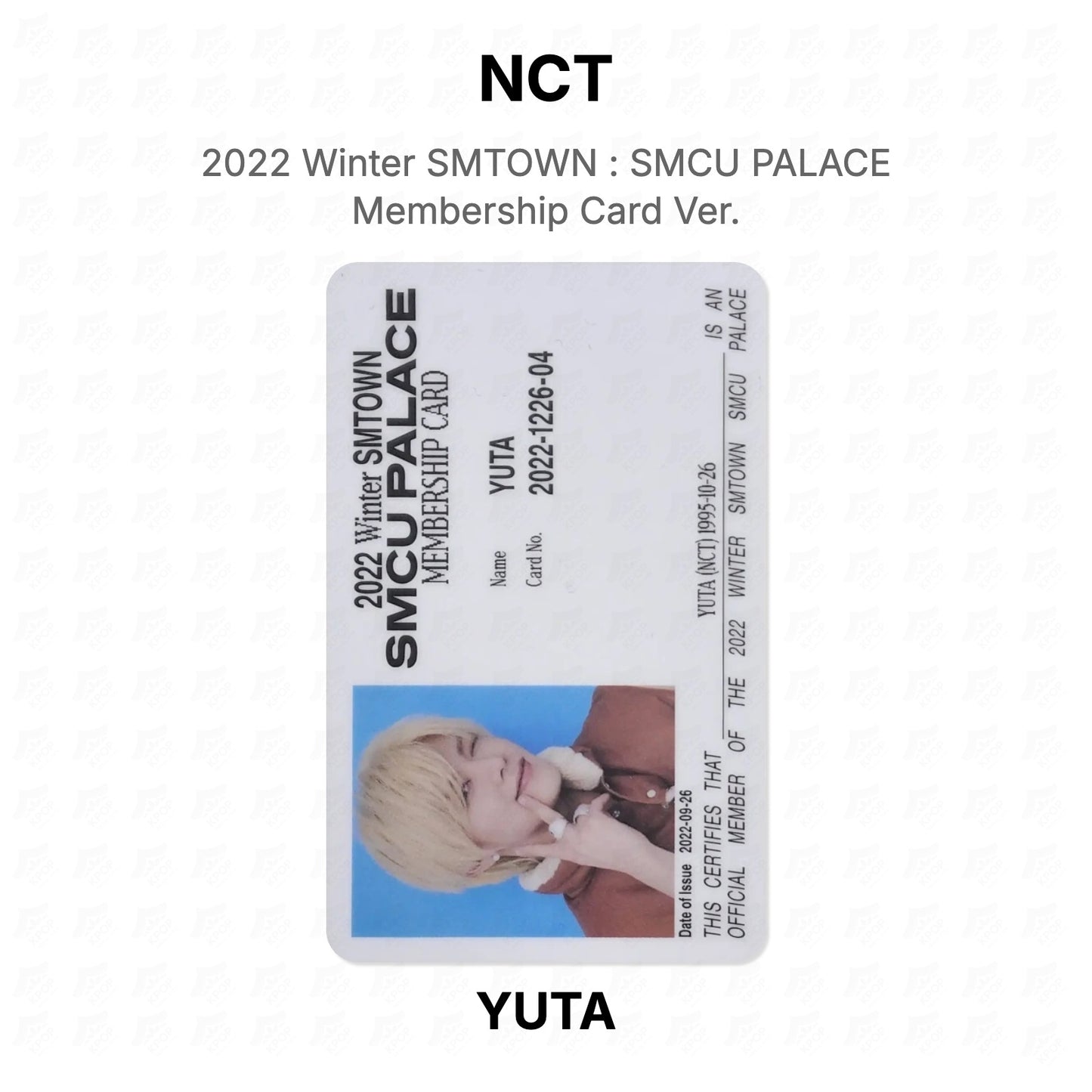 NCT 2022 Winter SMTOWN : SMCU PALACE Membership Card Ver. Official Photocard