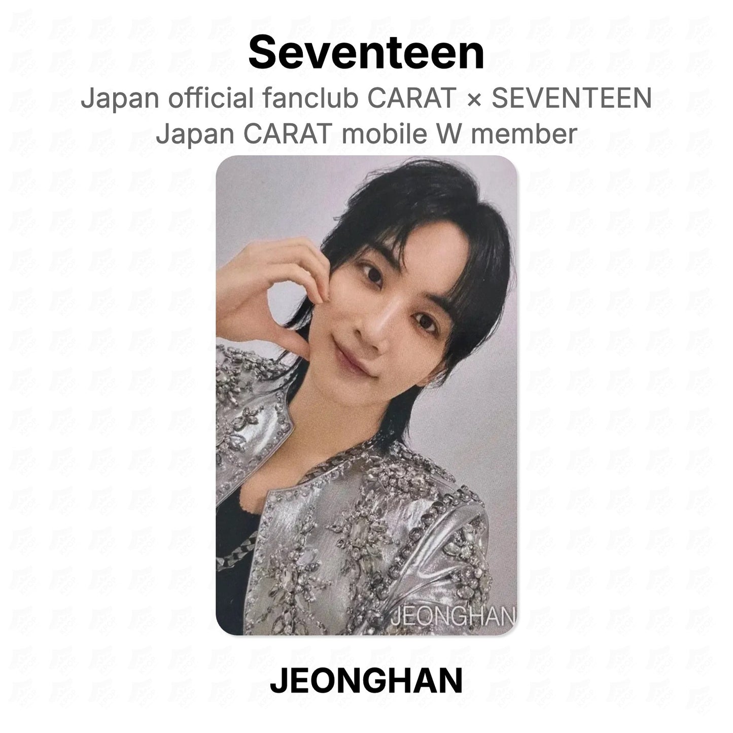 Seventeen Japan official fanclub CARAT × SEVENTEEN Japan CARAT mobile W member Official Photocard