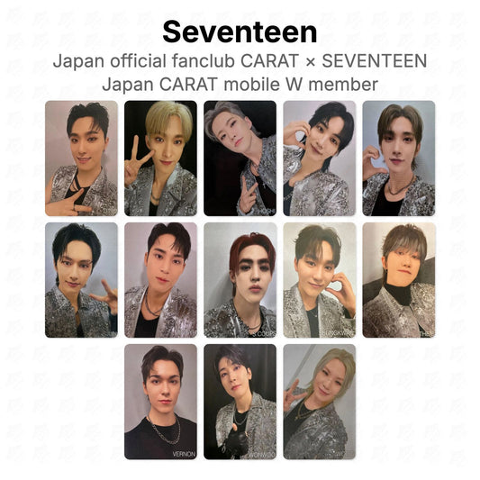 Seventeen Japan official fanclub CARAT × SEVENTEEN Japan CARAT mobile W member Official Photocard