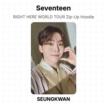 Seventeen RIGHT HERE WORLD TOUR Zip-Up Hoodie photocard officielle