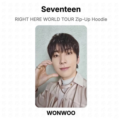 Seventeen RIGHT HERE WORLD TOUR Zip-Up Hoodie photocard officielle
