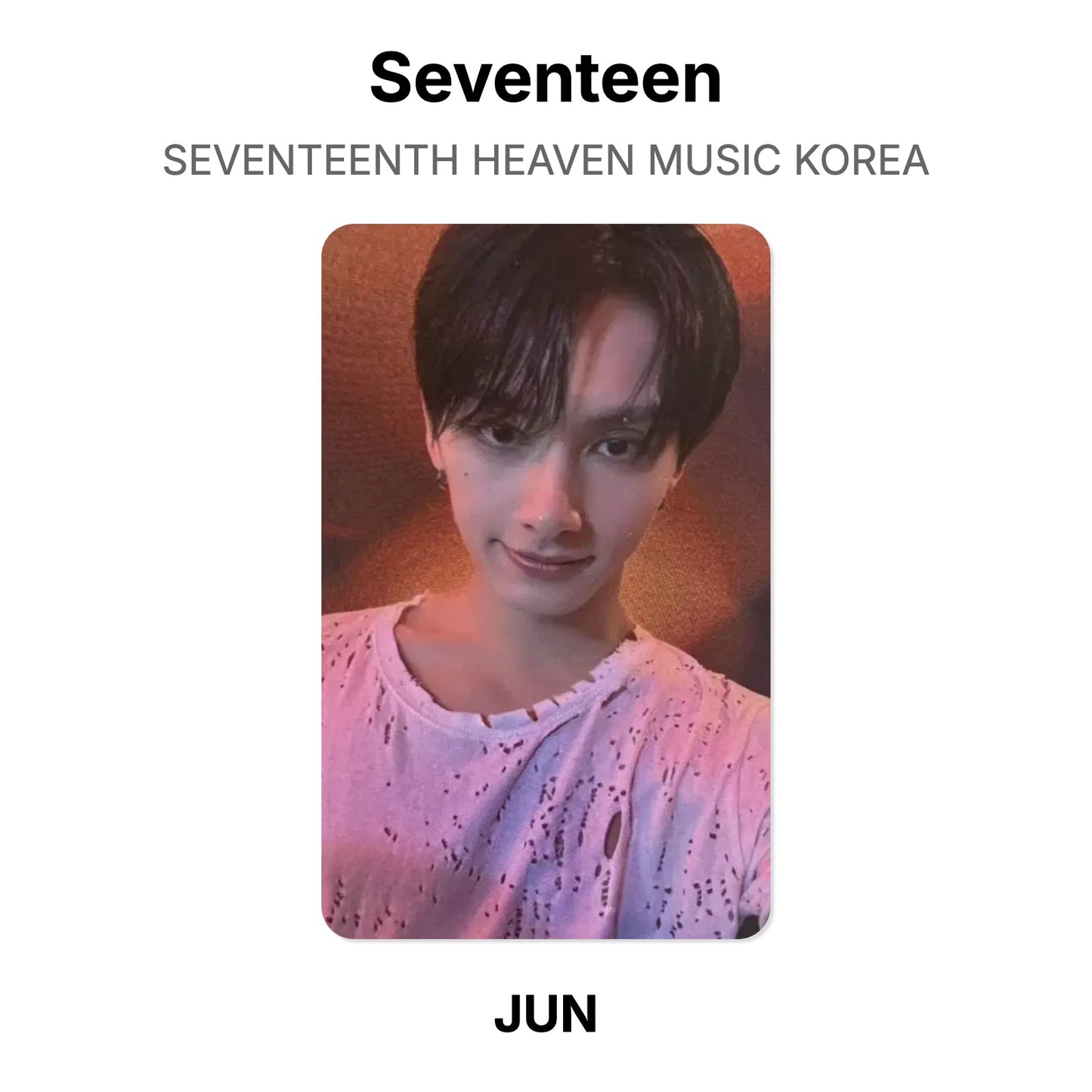 Seventeen SEVENTEENTH HEAVEN MUSIC KOREA Official Photocard