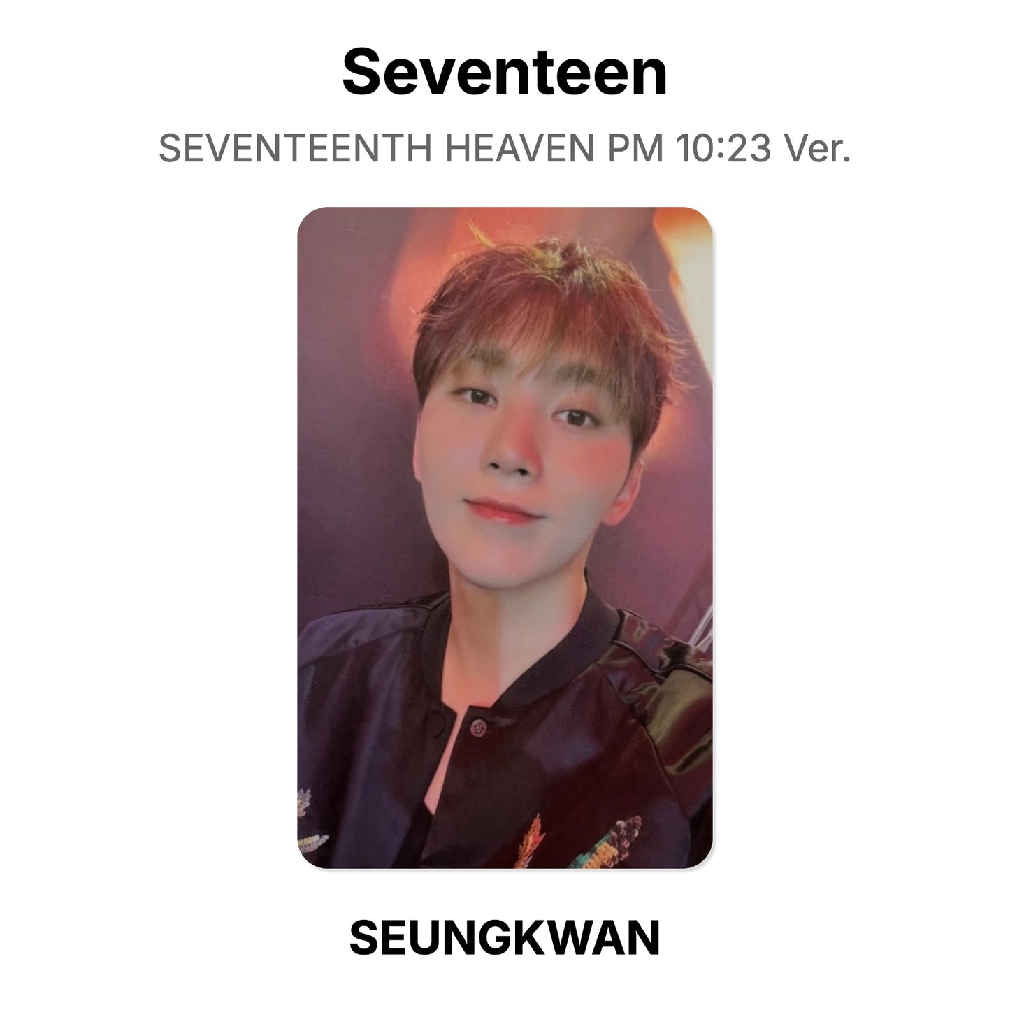 Seventeen SEVENTEENTH HEAVEN PM 10:23 Ver. photocard oficial