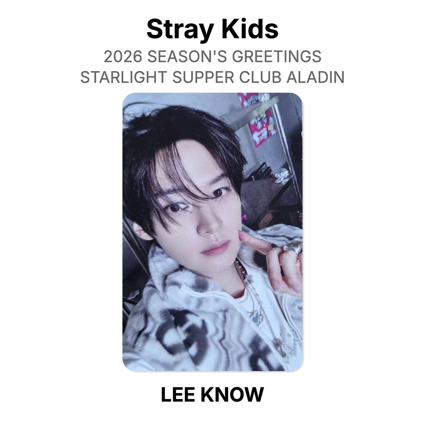 Stray Kids 2026 SEASON'S GREETINGS STARLIGHT SUPPER CLUB ALADIN Official Photocard