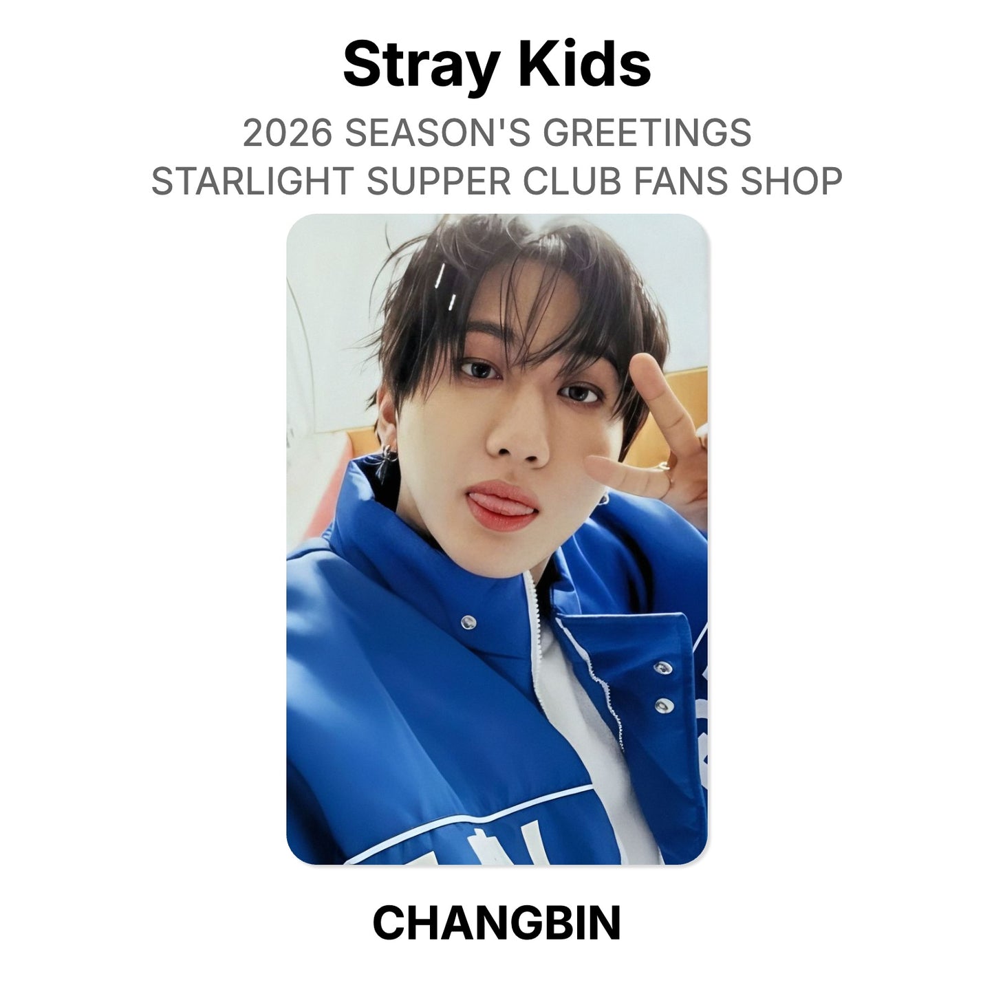Stray Kids 2026 SEASON'S GREETINGS STARLIGHT SUPPER CLUB FANS SHOP официальная фотокарта