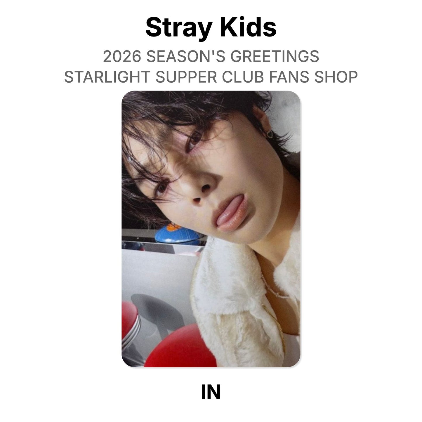 Stray Kids 2026 SEASON'S GREETINGS STARLIGHT SUPPER CLUB FANS SHOP официальная фотокарта