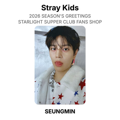 Stray Kids 2026 SEASON'S GREETINGS STARLIGHT SUPPER CLUB FANS SHOP официальная фотокарта