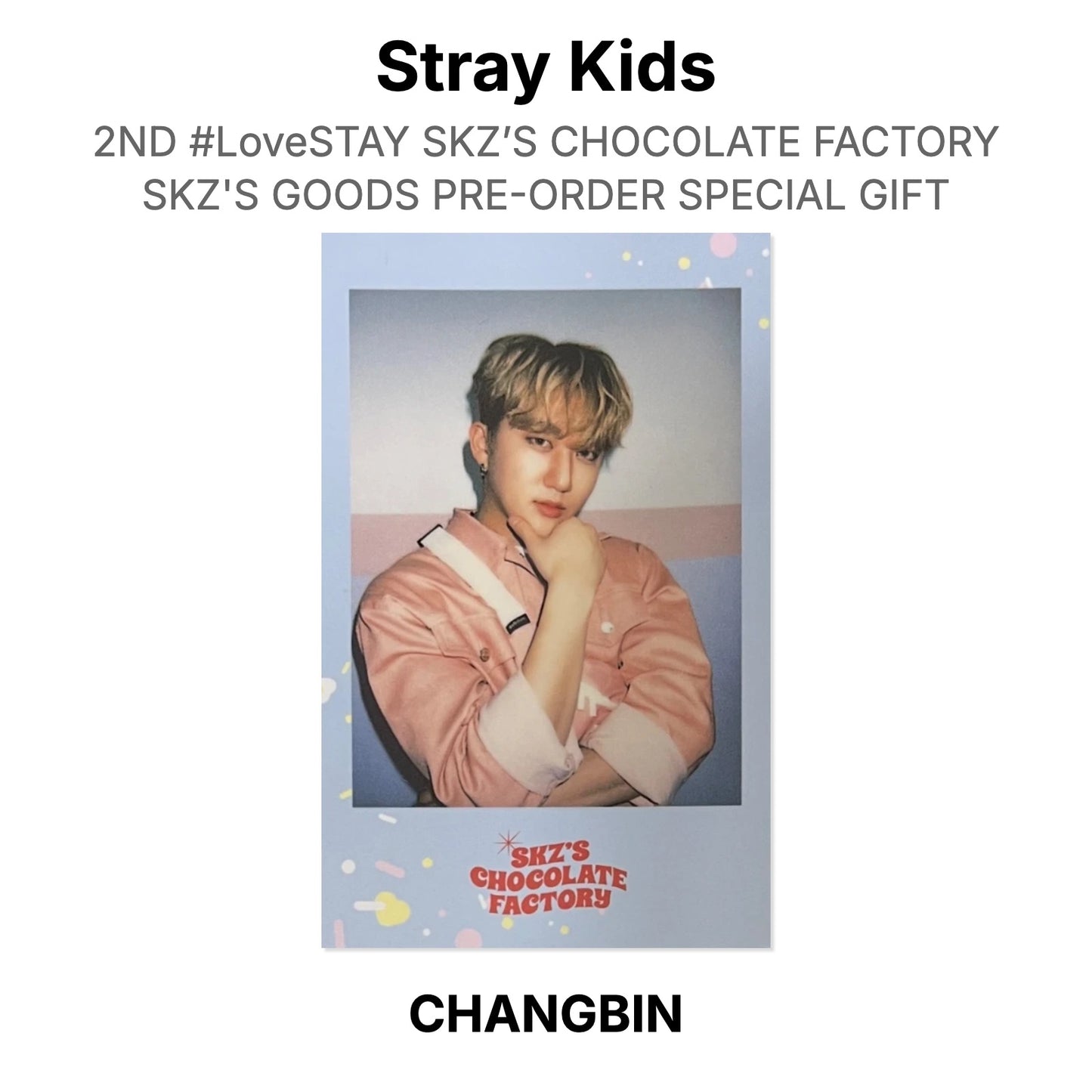 Stray Kids 2ND #LoveSTAY SKZ’S CHOCOLATE FACTORY SKZ'S GOODS PRE-ORDER SPECIAL GIFT Official Photocard