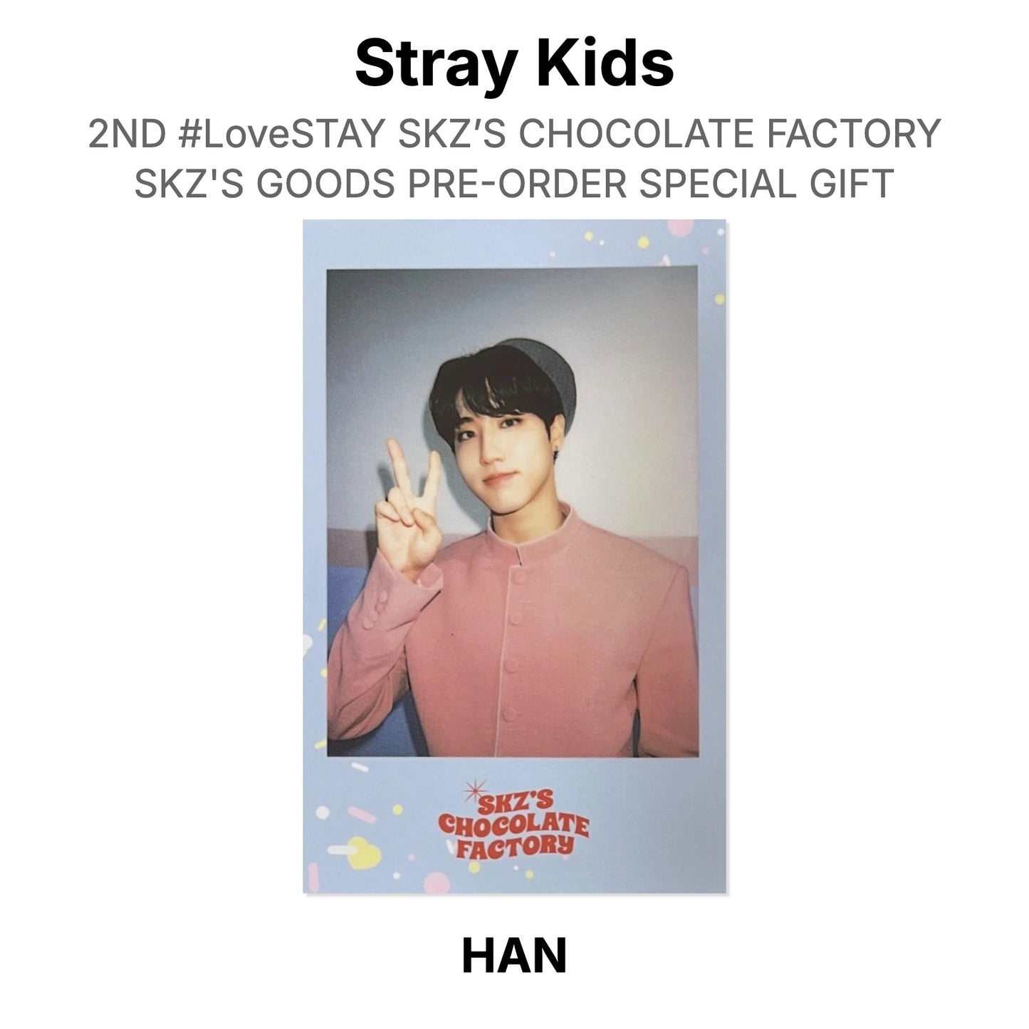 Stray Kids 2ND #LoveSTAY SKZ’S CHOCOLATE FACTORY SKZ'S GOODS PRE-ORDER SPECIAL GIFT Official Photocard