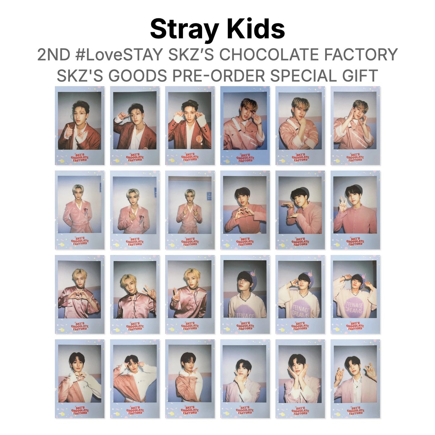 Stray Kids 2ND #LoveSTAY SKZ’S CHOCOLATE FACTORY SKZ'S GOODS PRE-ORDER SPECIAL GIFT Official Photocard