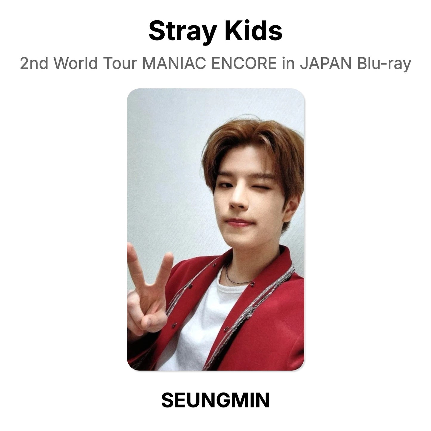Stray Kids 2nd World Tour MANIAC ENCORE in JAPAN Blu-ray Official Photocard