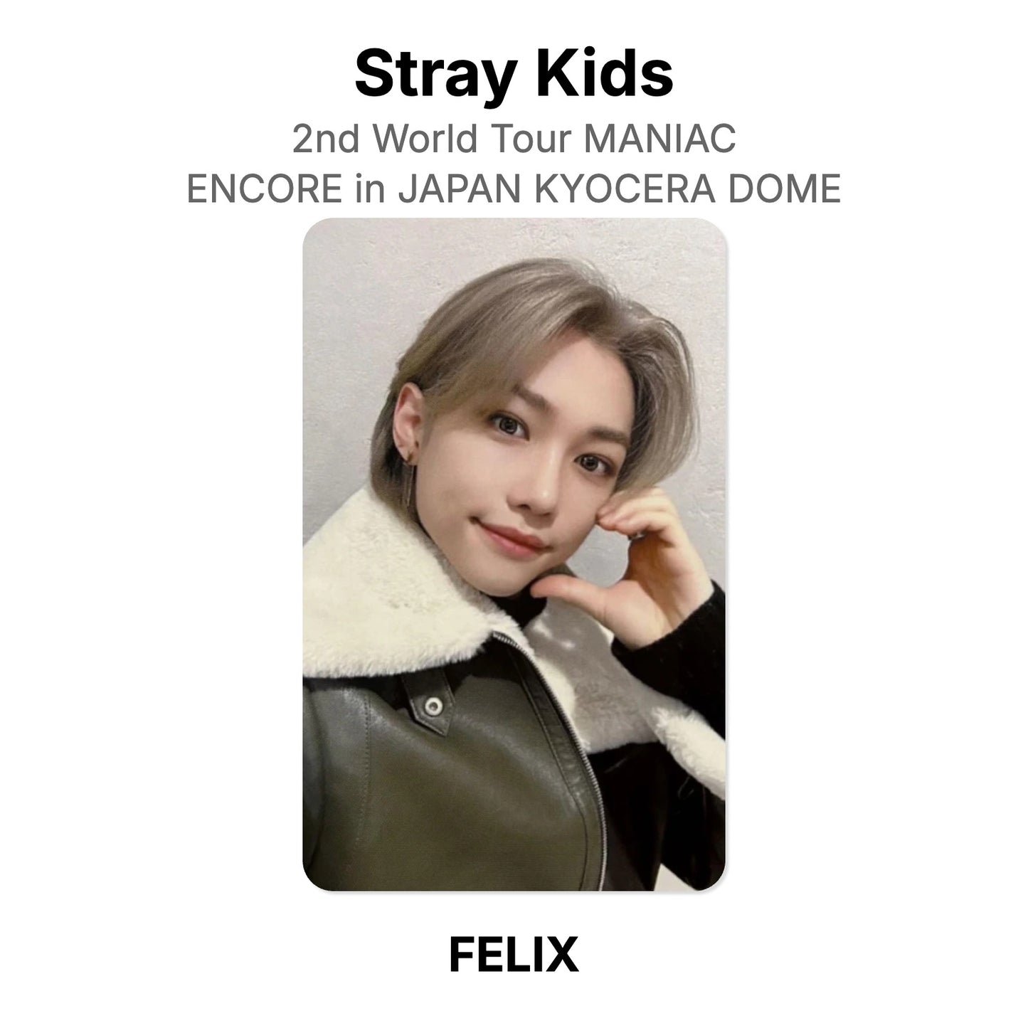 Stray Kids 2nd World Tour MANIAC ENCORE in JAPAN KYOCERA DOME Official Photocard