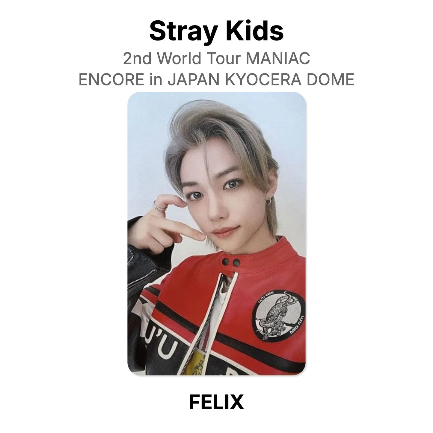 Stray Kids 2nd World Tour MANIAC ENCORE in JAPAN KYOCERA DOME Official Photocard