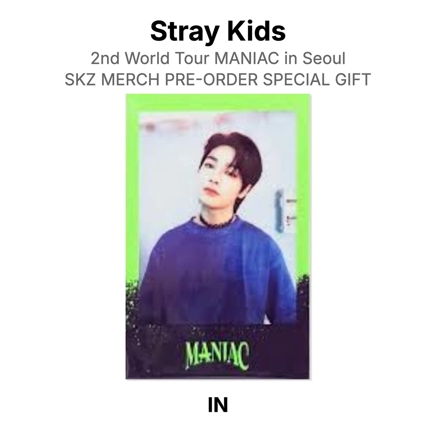 Stray Kids 2nd World Tour MANIAC in Seoul SKZ MERCH PRE-ORDER SPECIAL GIFT Offizielle Photocard