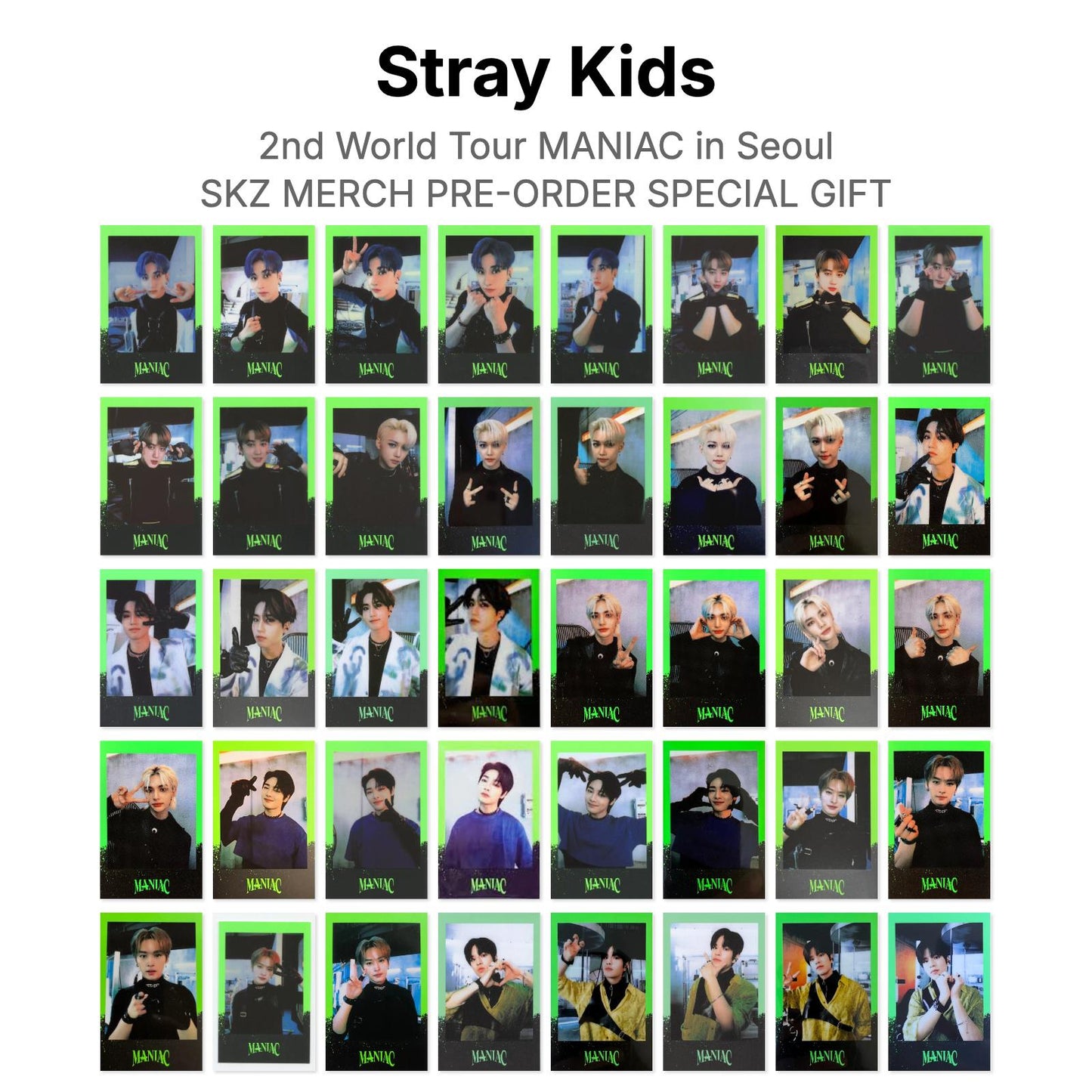 Stray Kids 2nd World Tour MANIAC in Seoul SKZ MERCH PRE-ORDER SPECIAL GIFT Offizielle Photocard