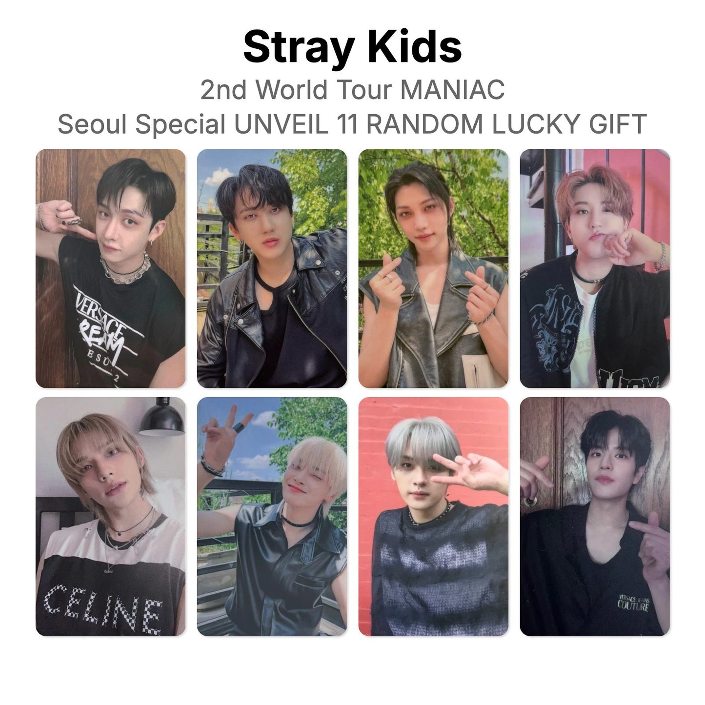 Stray Kids 2nd World Tour MANIAC Seoul Special UNVEIL 11 RANDOM LUCKY GIFT virallinen Photocard
