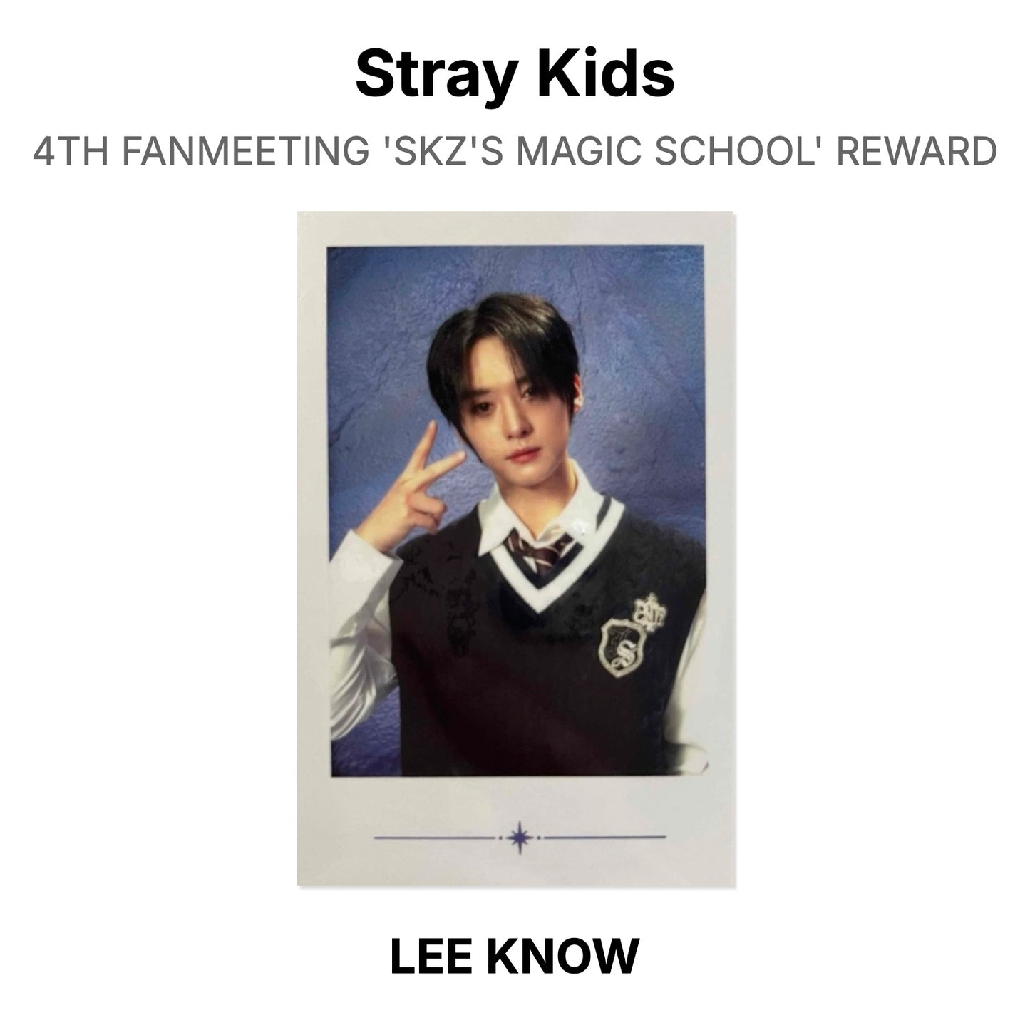 Stray Kids 4TH FANMEETING 'SKZ'S MAGIC SCHOOL' REWARD Official Photocard