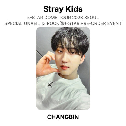 Stray Kids 5-STAR DOME TOUR 2023 SEOUL SPECIAL UNVEIL 13 ROCK(樂)-STAR PRE-ORDER EVENT официальная фотокарта