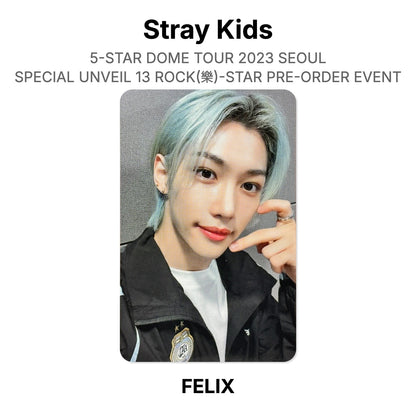 Stray Kids 5-STAR DOME TOUR 2023 SEOUL SPECIAL UNVEIL 13 ROCK(樂)-STAR PRE-ORDER EVENT официальная фотокарта