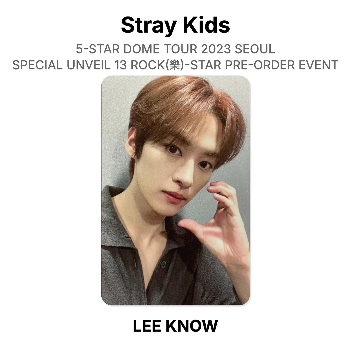 Stray Kids 5-STAR DOME TOUR 2023 SEOUL SPECIAL UNVEIL 13 ROCK(樂)-STAR PRE-ORDER EVENT официальная фотокарта