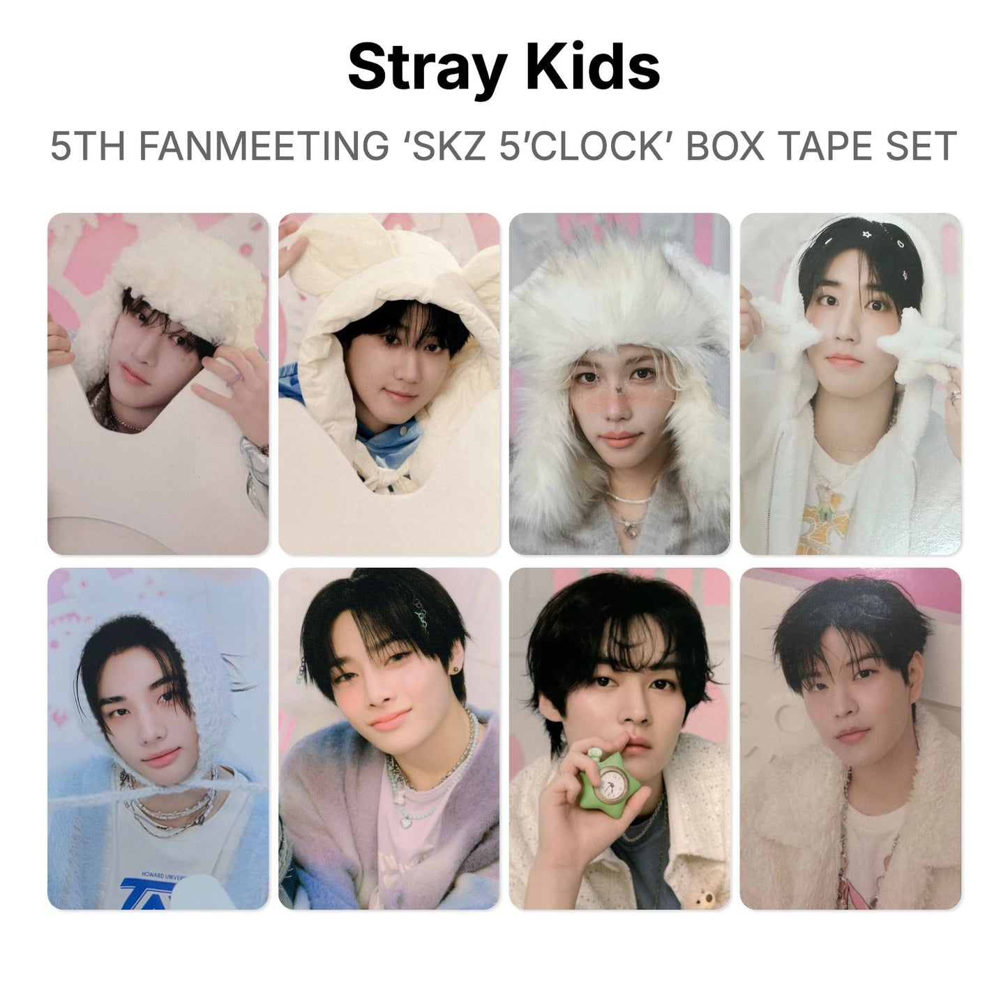 Stray Kids 5TH FANMEETING ‘SKZ 5’CLOCK’ BOX TAPE SET virallinen Photocard