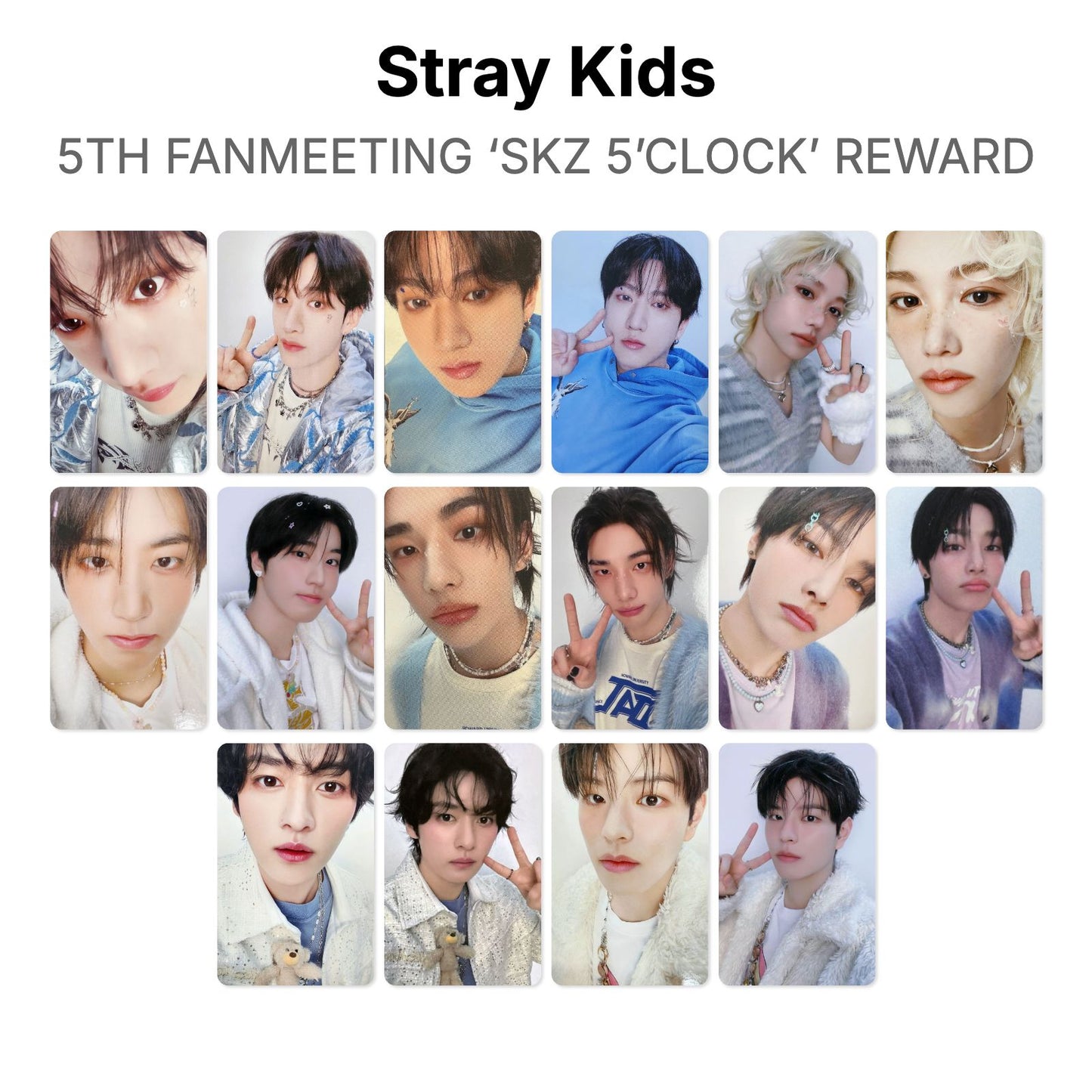 Stray Kids 5TH FANMEETING ‘SKZ 5’CLOCK’ REWARD โฟโต้การ์ดของแท้