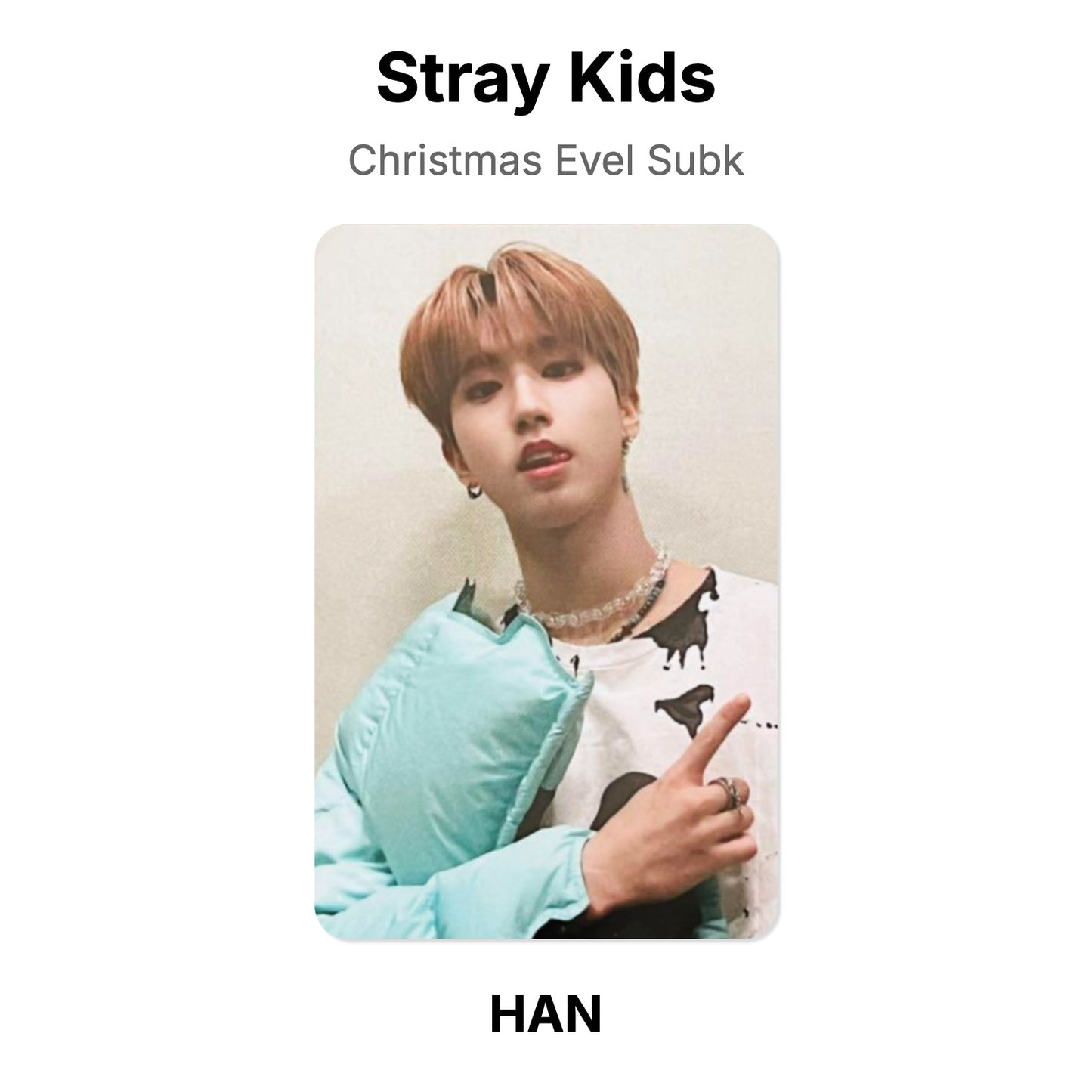 Stray Kids Christmas Evel Subk Official Photocard