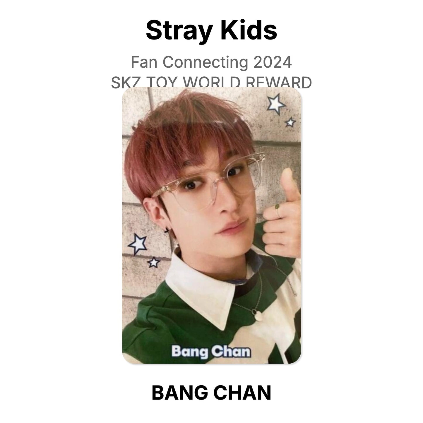 Stray Kids Fan Connecting 2024 SKZ TOY WORLD REWARD photocard oficial
