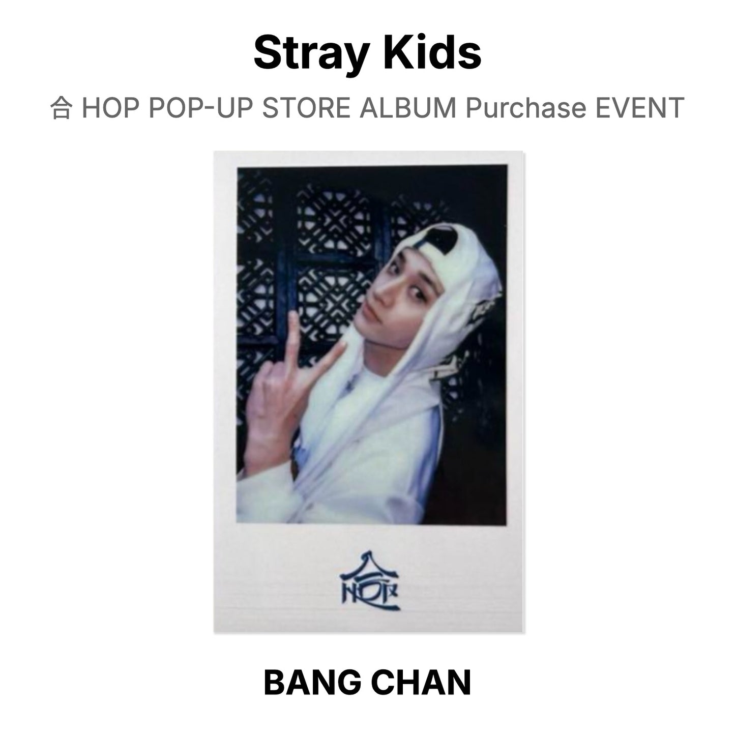 Stray Kids 合 HOP POP-UP STORE ALBUM Purchase EVENT Offizielle Photocard