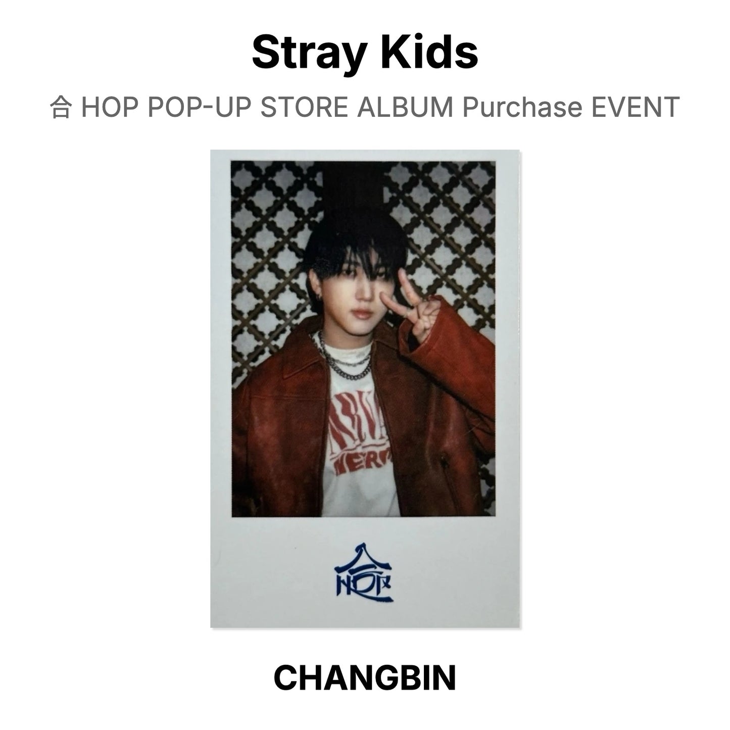 Stray Kids 合 HOP POP-UP STORE ALBUM Purchase EVENT Offizielle Photocard