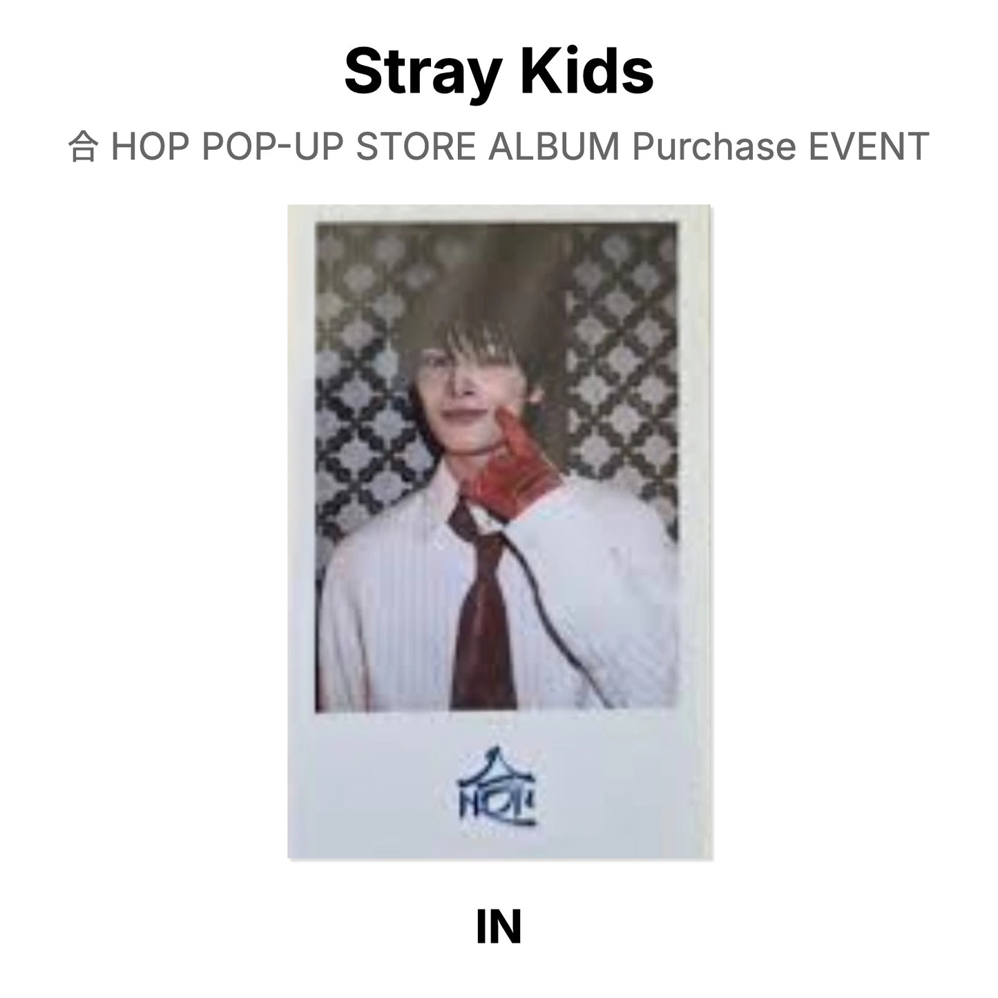 Stray Kids 合 HOP POP-UP STORE ALBUM Purchase EVENT Offizielle Photocard