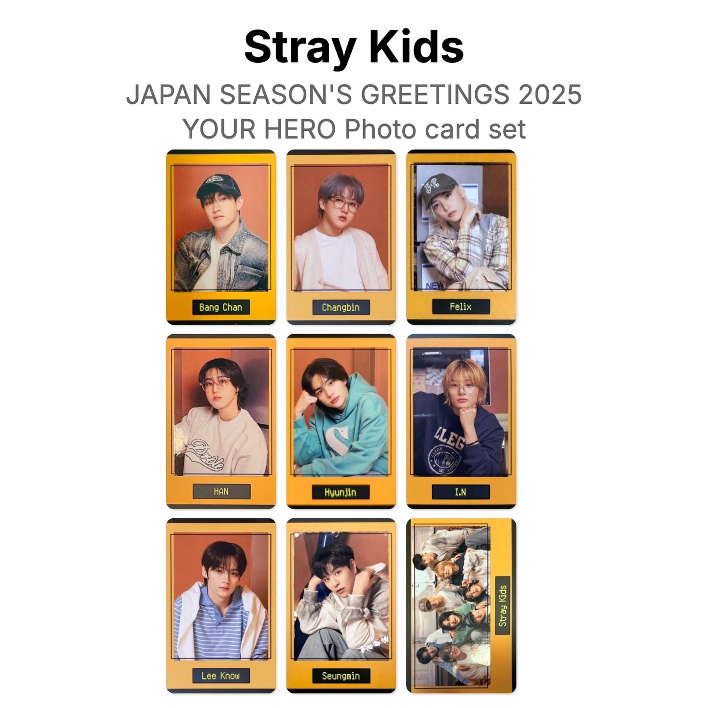 Stray Kids JAPAN SEASON'S GREETINGS 2025 YOUR HERO Photo card set Official Photocard