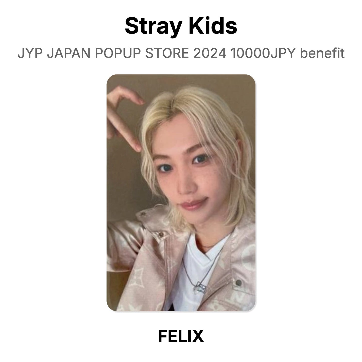 Stray Kids JYP JAPAN POPUP STORE 2024 10000JPY benefit 公式フォトカード