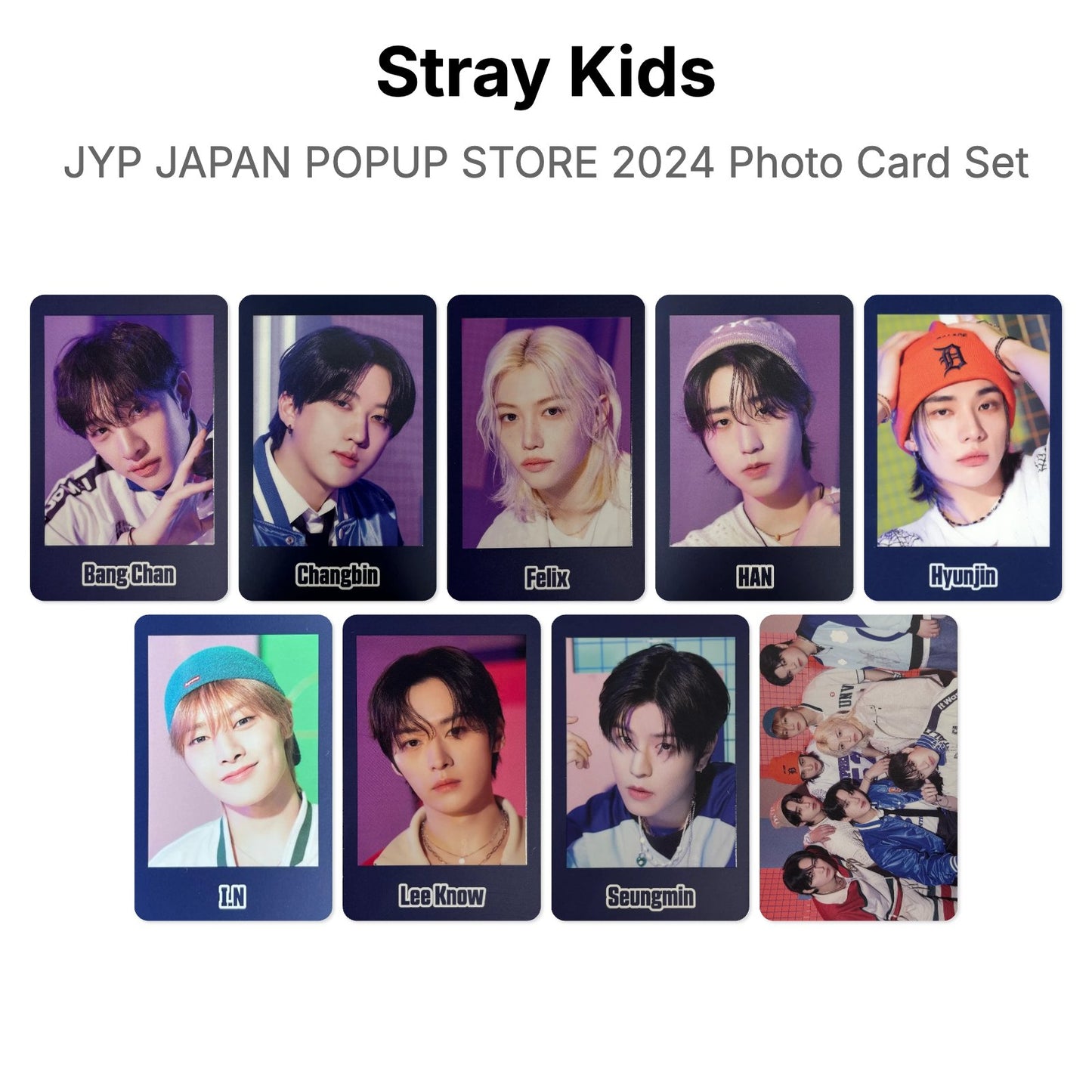 Stray Kids JYP JAPAN POPUP STORE 2024 Photo Card Set photocard oficial