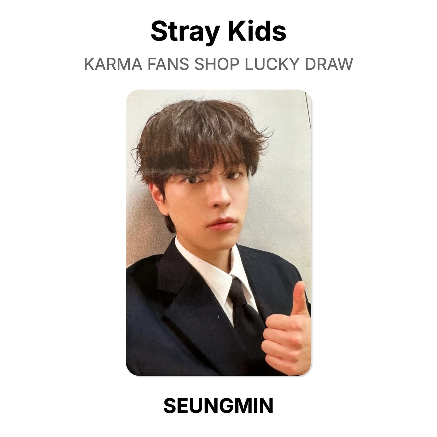 Stray Kids KARMA FANS SHOP LUCKY DRAW photocard oficial