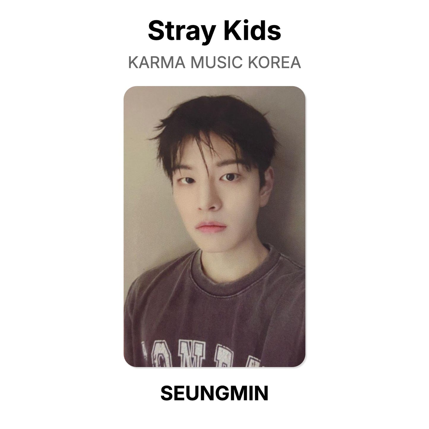 Stray Kids KARMA MUSIC KOREA virallinen Photocard