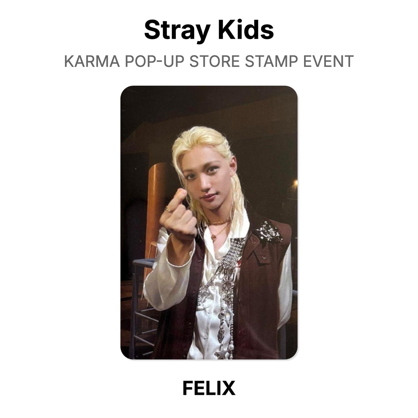 Stray Kids KARMA POP-UP STORE STAMP EVENT photocard oficial