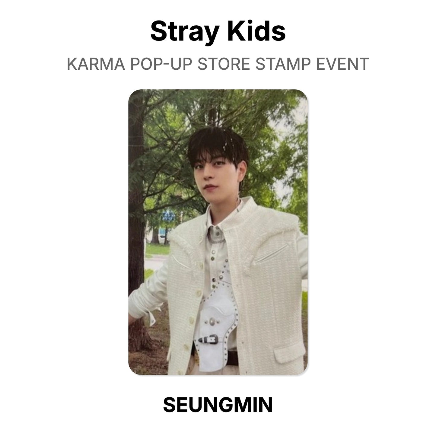 Stray Kids KARMA POP-UP STORE STAMP EVENT photocard oficial