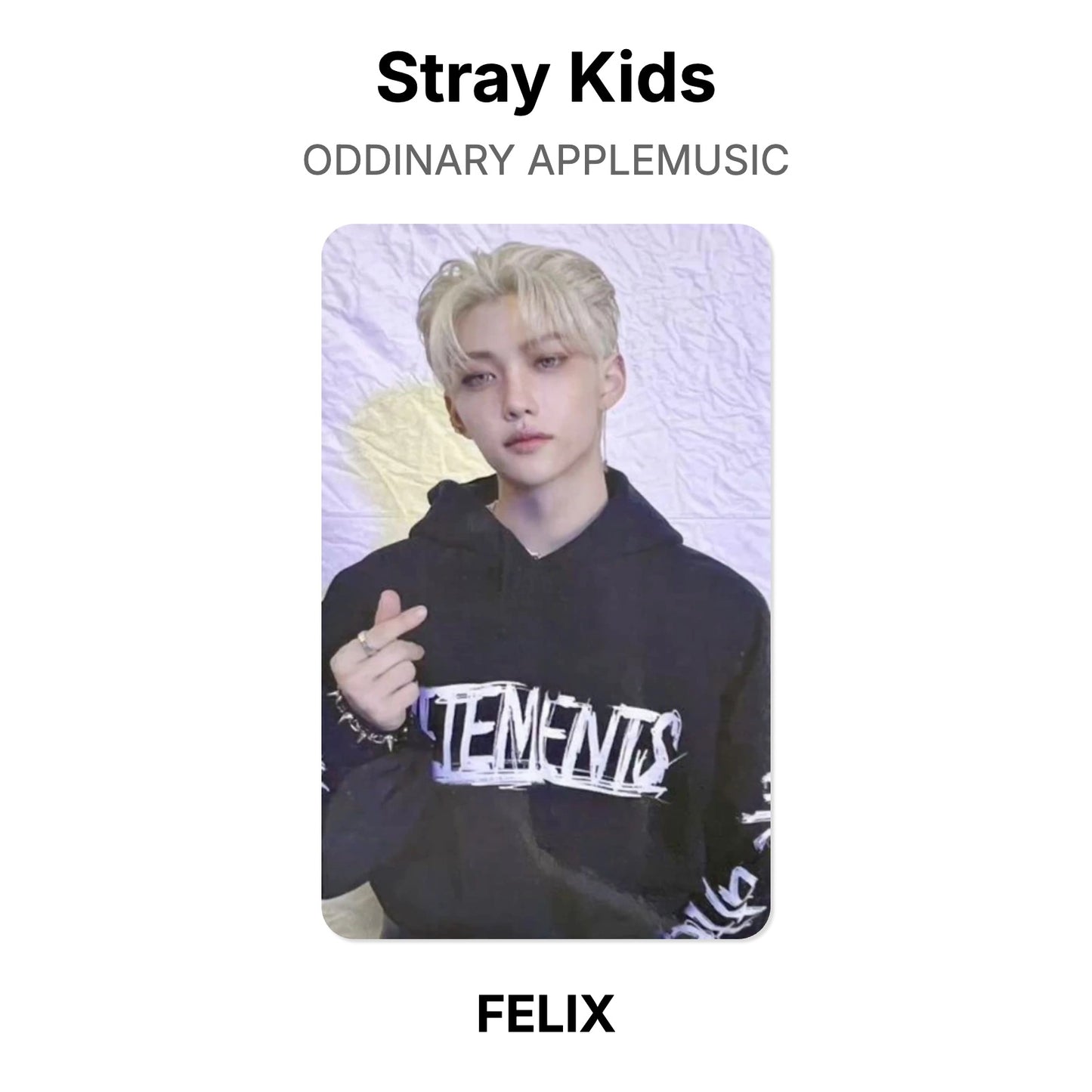 Stray Kids ODDINARY APPLEMUSIC virallinen Photocard