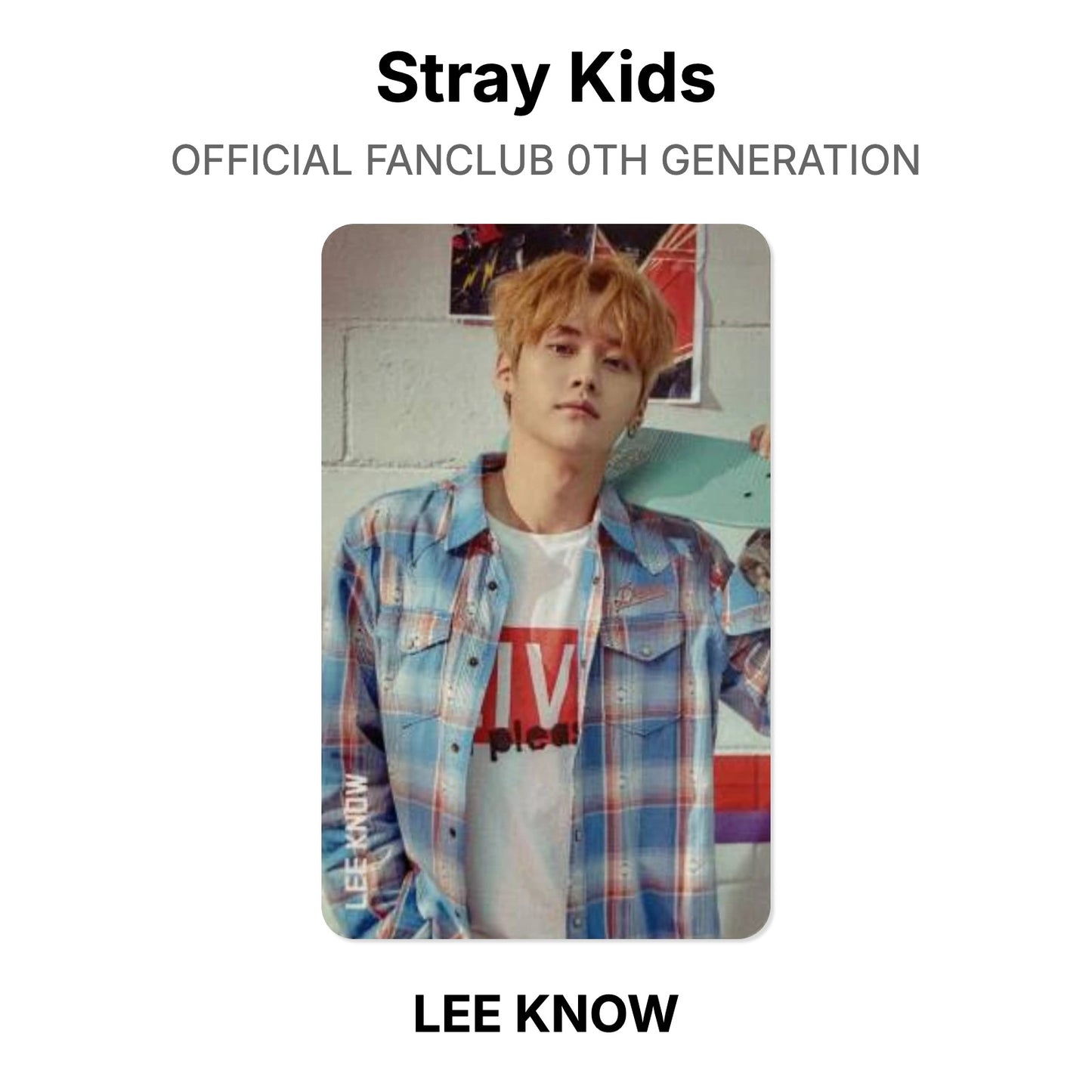 Stray Kids OFFICIAL FANCLUB 0TH GENERATION photocard oficial