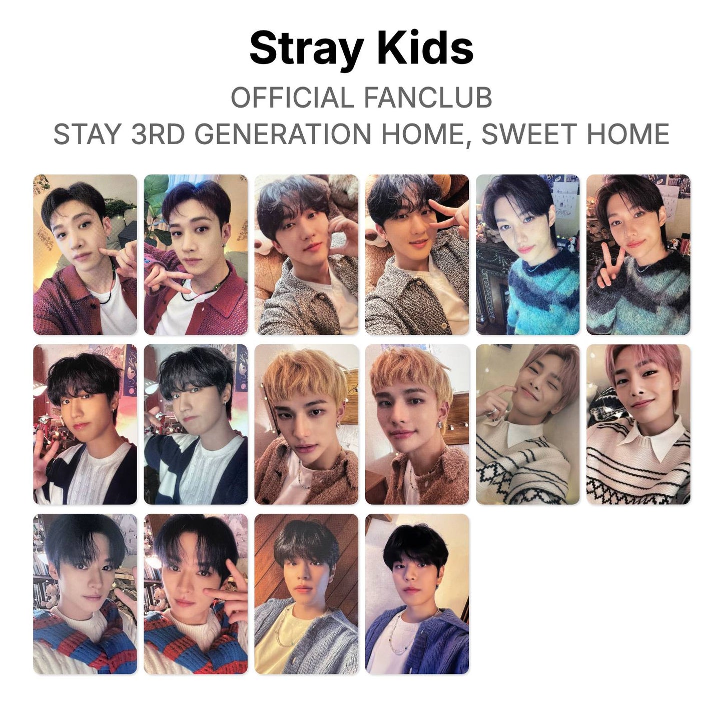Stray Kids OFFICIAL FANCLUB STAY 3RD GENERATION HOME, SWEET HOME photocard oficial
