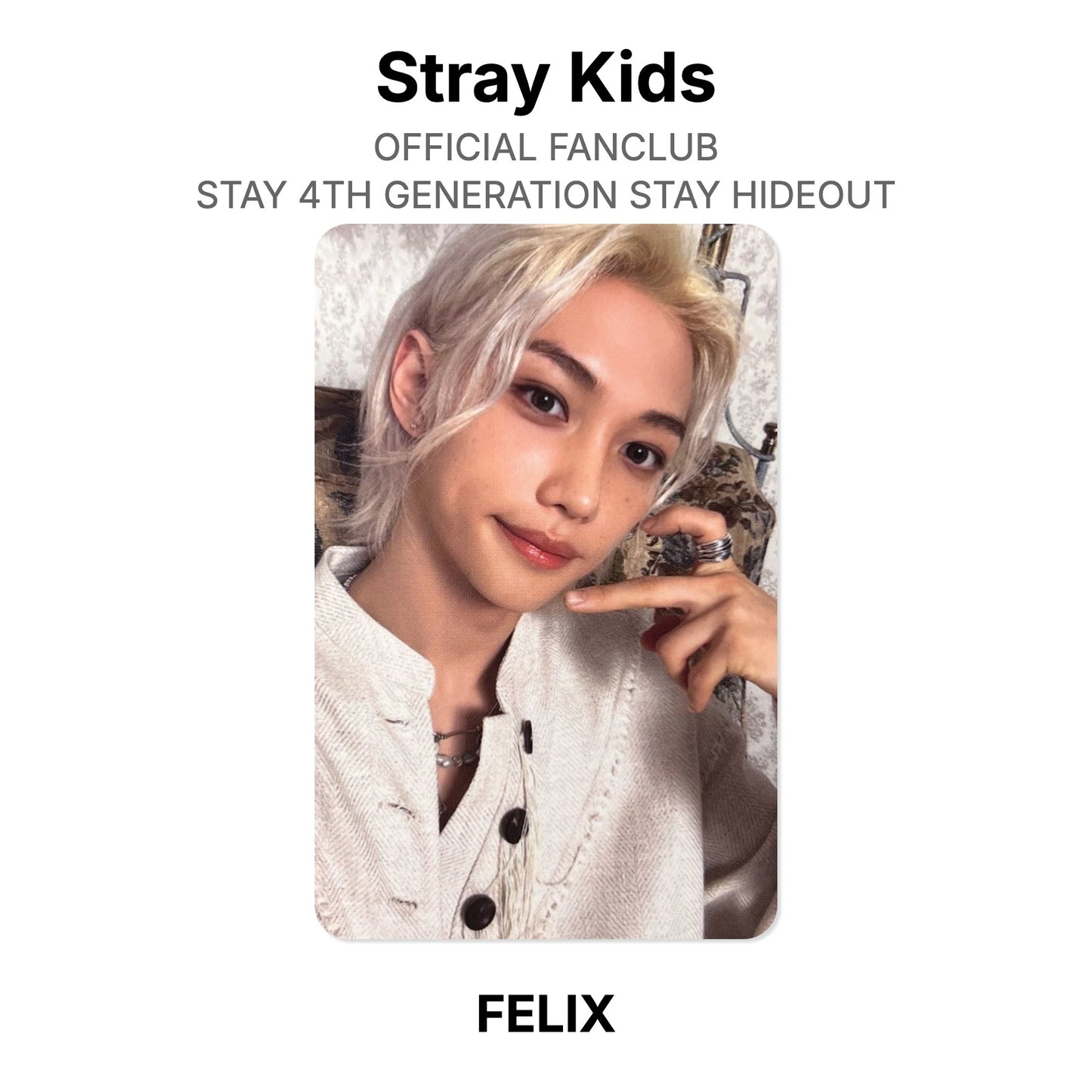 Stray Kids OFFICIAL FANCLUB STAY 4TH GENERATION STAY HIDEOUT photocard oficial