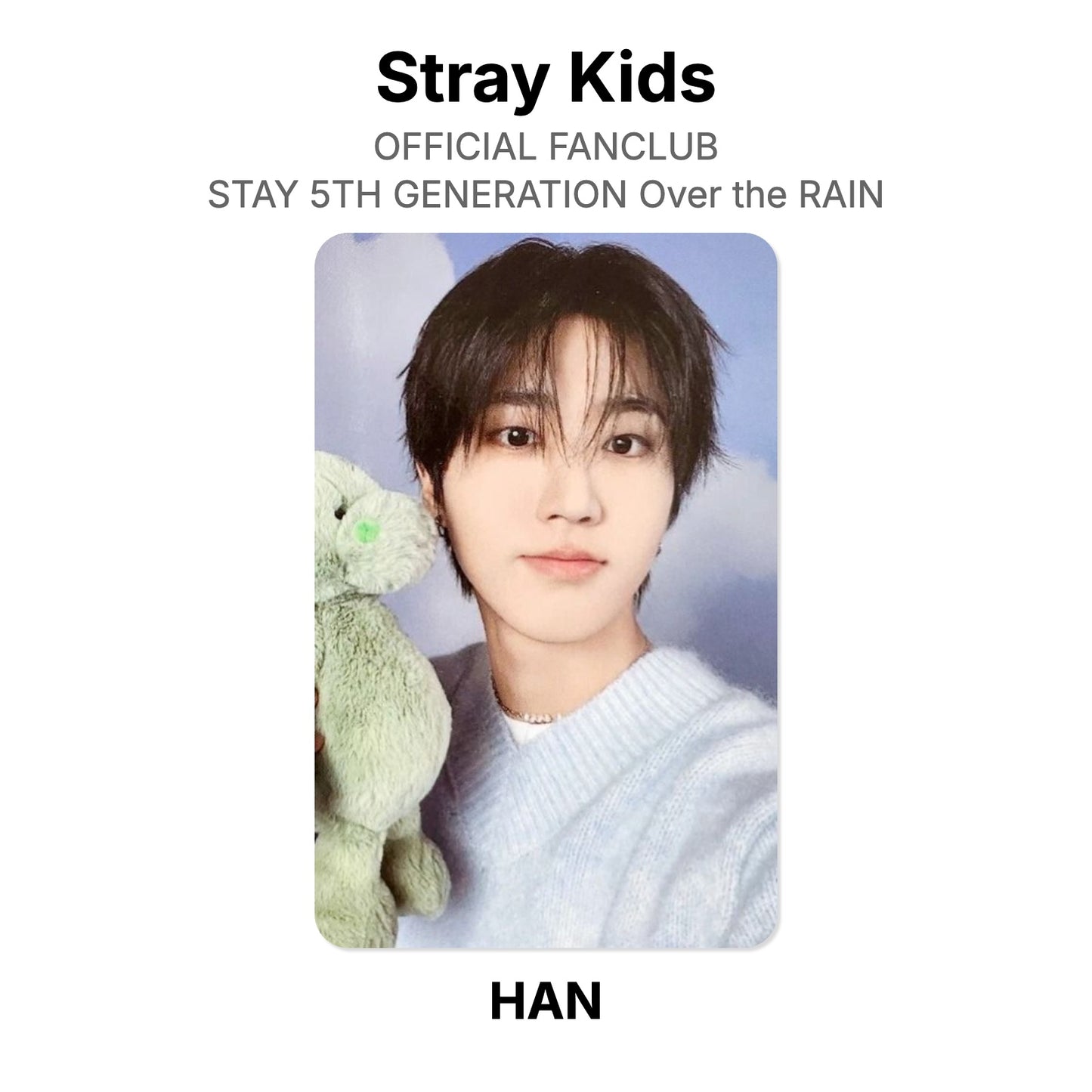 Stray Kids OFFICIAL FANCLUB STAY 5TH GENERATION Over the RAIN photocard officielle