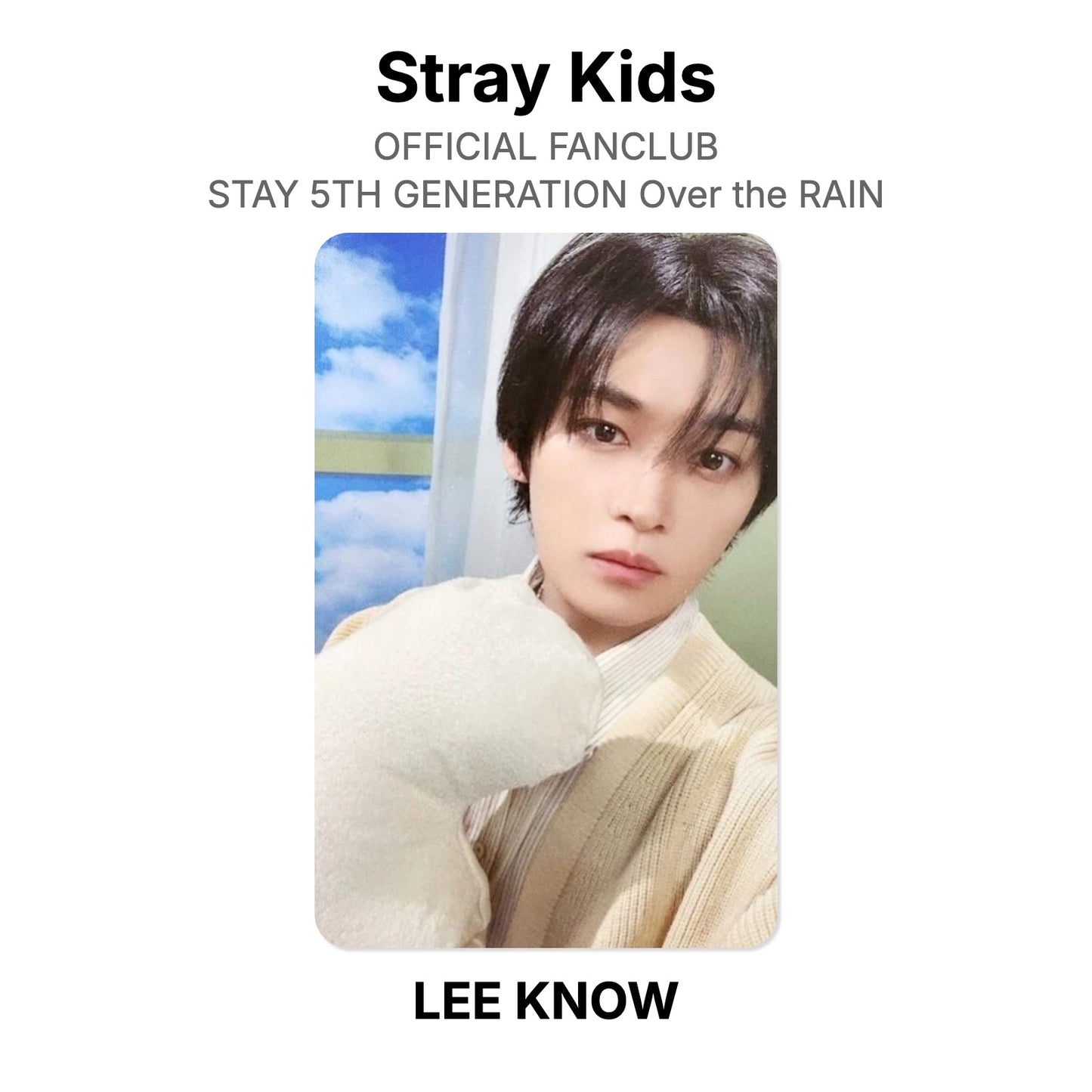 Stray Kids OFFICIAL FANCLUB STAY 5TH GENERATION Over the RAIN photocard officielle
