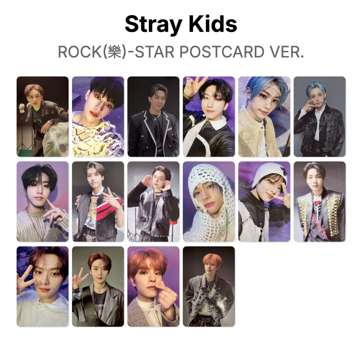 Stray Kids ROCK(樂)-STAR POSTCARD VER. Offizielle Photocard