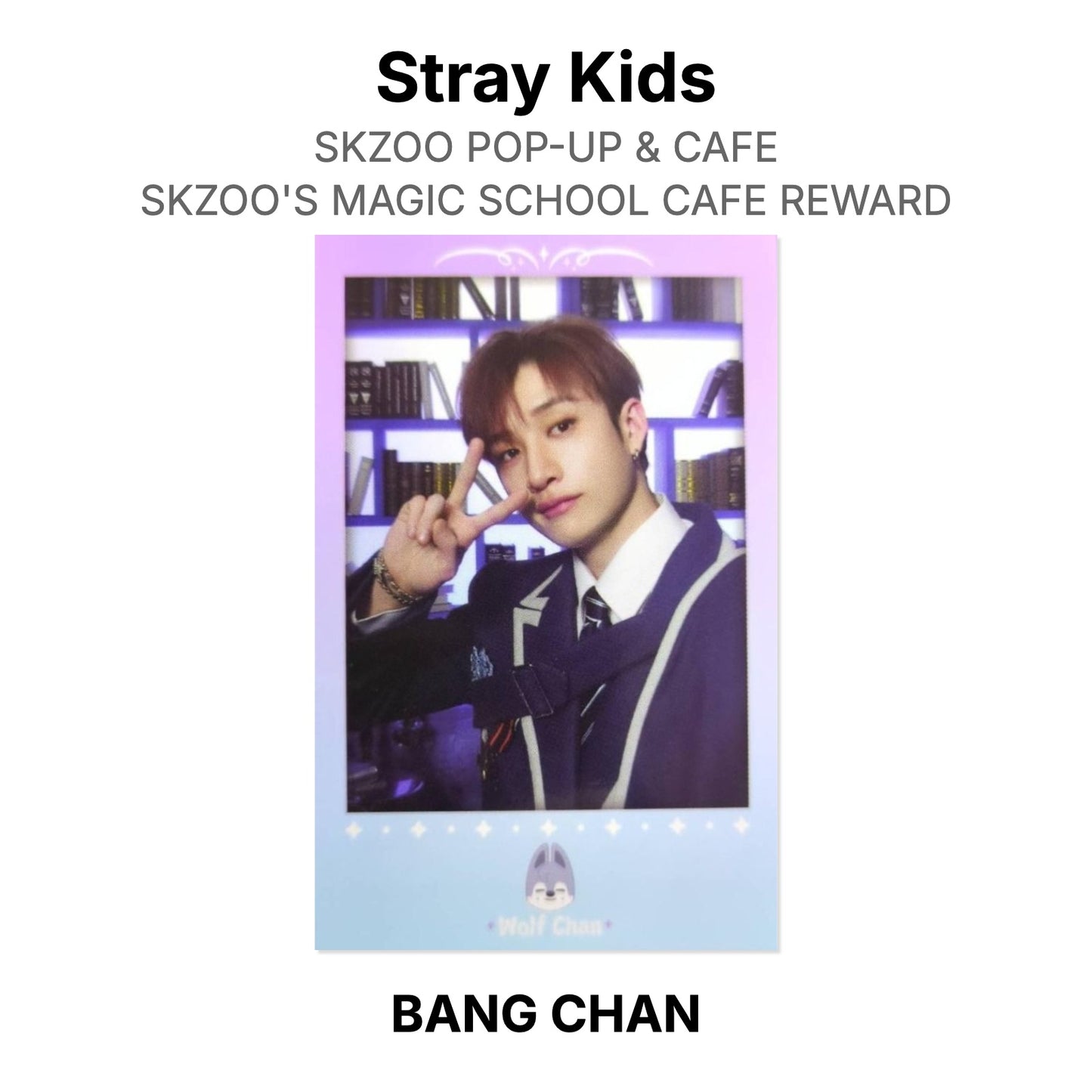 Stray Kids SKZOO POP-UP & CAFE SKZOO'S MAGIC SCHOOL CAFE REWARD photocard oficial