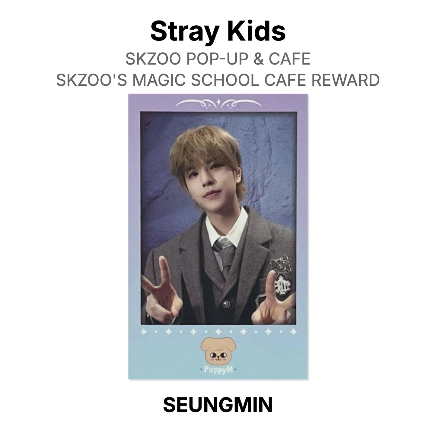 Stray Kids SKZOO POP-UP & CAFE SKZOO'S MAGIC SCHOOL CAFE REWARD photocard oficial
