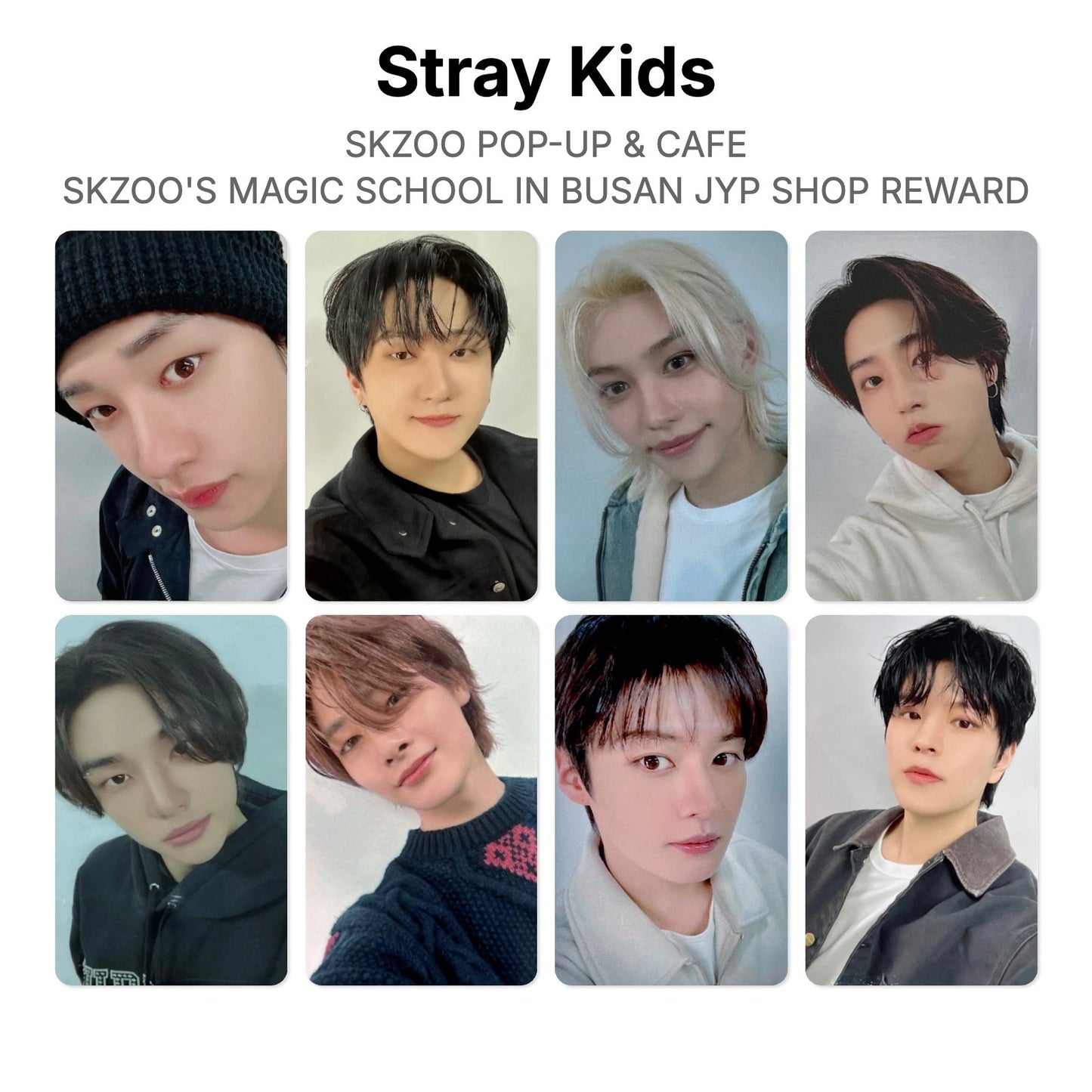 Stray Kids SKZOO POP-UP & CAFE SKZOO'S MAGIC SCHOOL IN BUSAN JYP SHOP REWARD photocard oficial