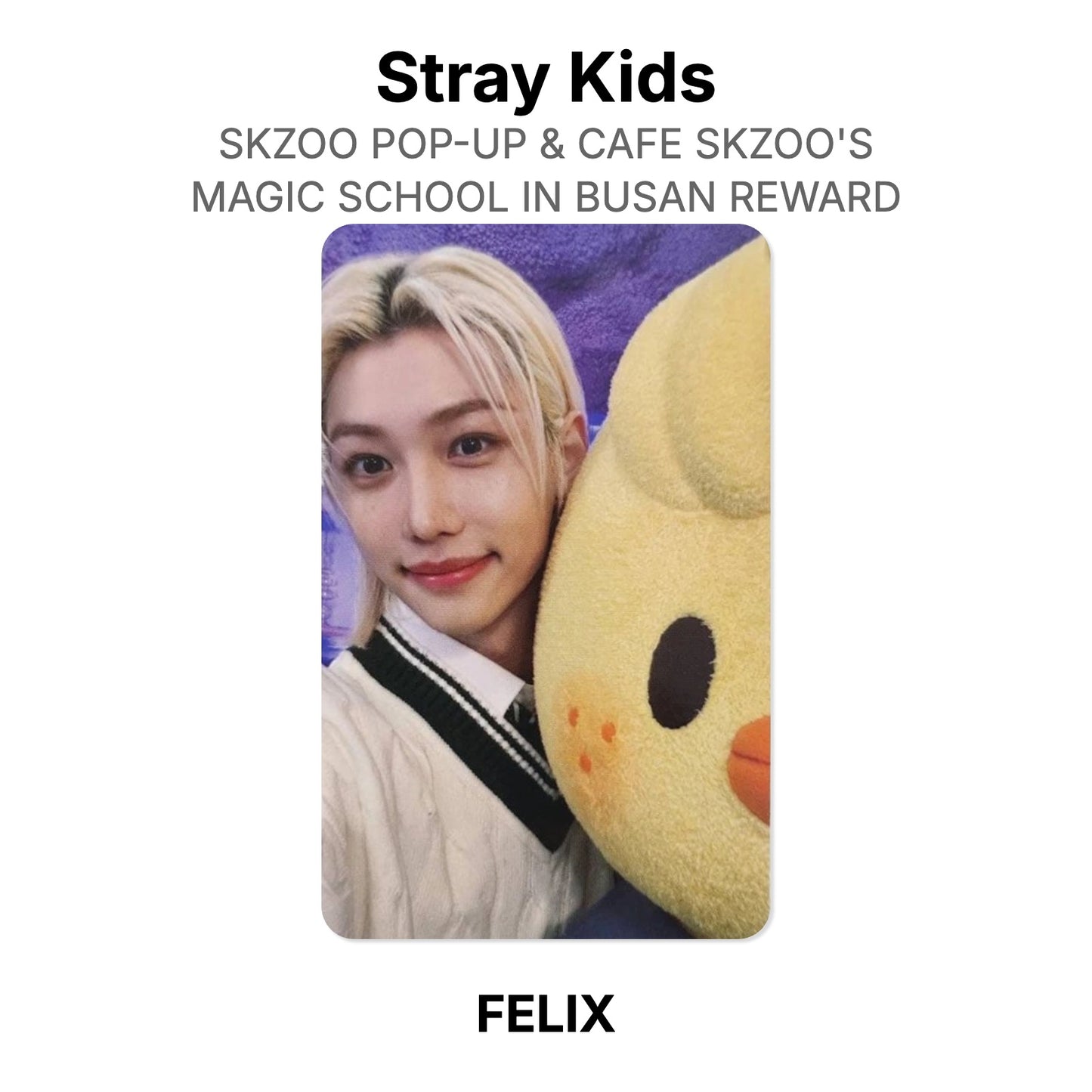 Stray Kids SKZOO POP-UP & CAFE SKZOO'S MAGIC SCHOOL IN BUSAN REWARD photocard oficial